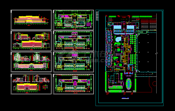 某地大型宾馆建筑设计CAD图（共9张）-图一