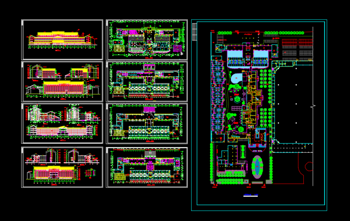 某地大型宾馆建筑设计CAD图（共9张）_图1