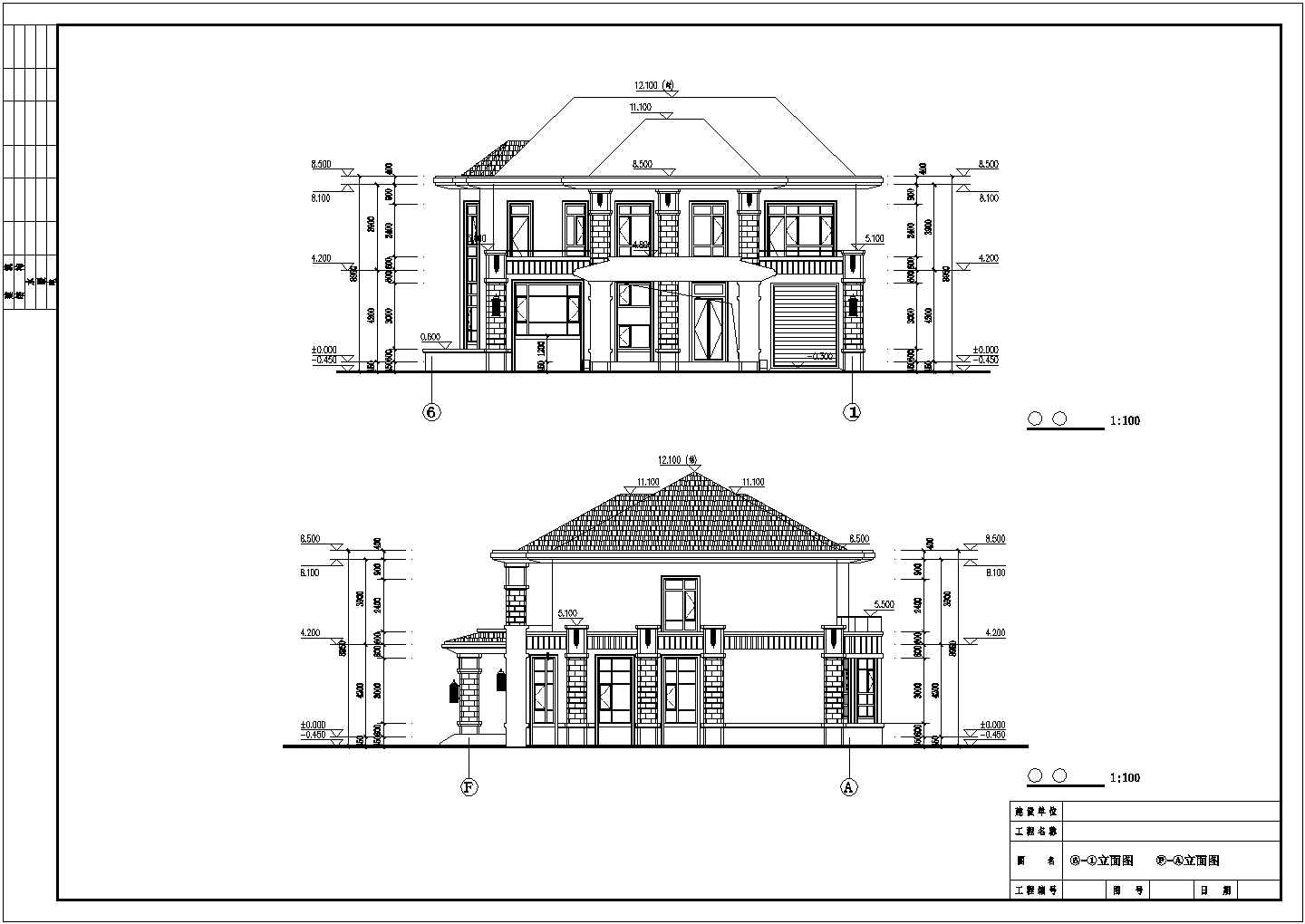 某独栋别墅建筑及结构施工CAD图