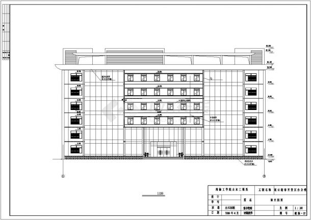 某开发区六层办公楼建筑施工CAD图纸-图二