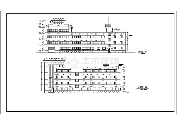 某四层综合办公楼建筑施工CAD图-图一