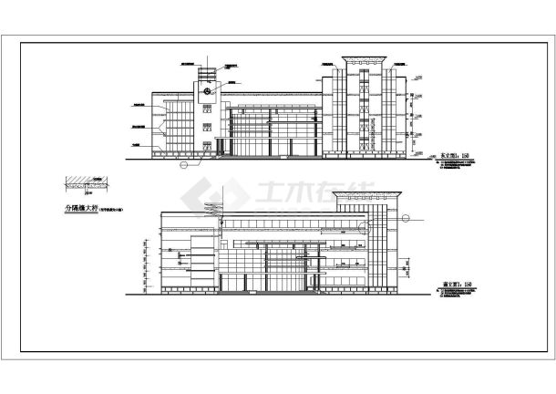 某四层综合办公楼建筑施工CAD图-图二