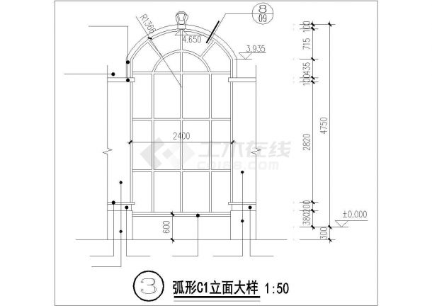 带车库别墅建筑节点大样CAD图纸-图一