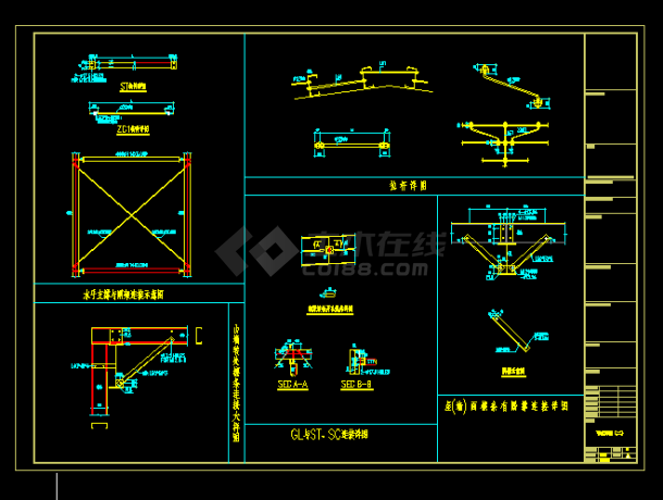 比较实用的公司钢结构工程建筑结构CAD图纸-图二