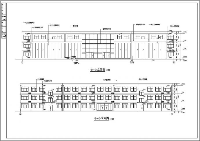 某三层营业用房建筑施工CAD图纸_图1