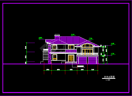 二层独栋别墅建筑设计方案图纸（共6张）-图二