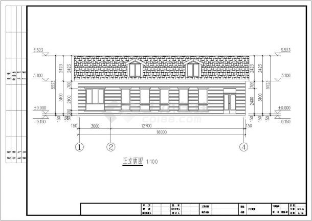 某乡镇精细钢结构别墅建筑设计CAD平面布置图-图一