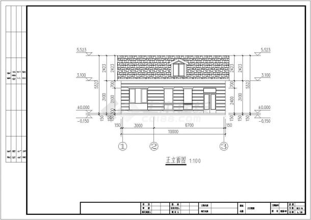 某乡镇精细钢结构别墅建筑设计CAD平面布置图-图二