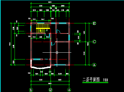 某别墅CAD建筑施工设计平立面图-图二