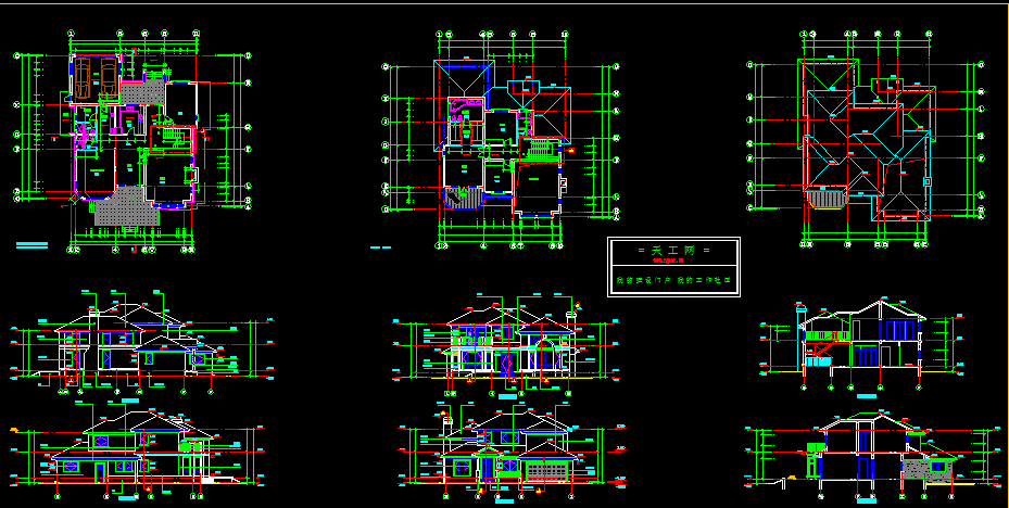 某市别墅建筑CAD设计施工平面图纸