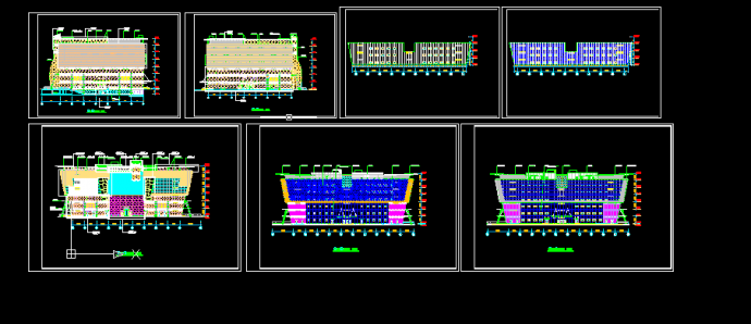 现代广场建筑施工设计全套CAD平面图_图1