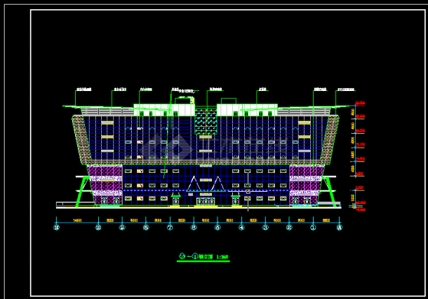现代广场建筑施工设计全套CAD平面图-图二