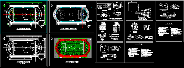 学校体育场建筑设计CAD方案施工图-图一