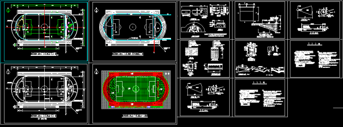 学校体育场建筑设计CAD方案施工图_图1
