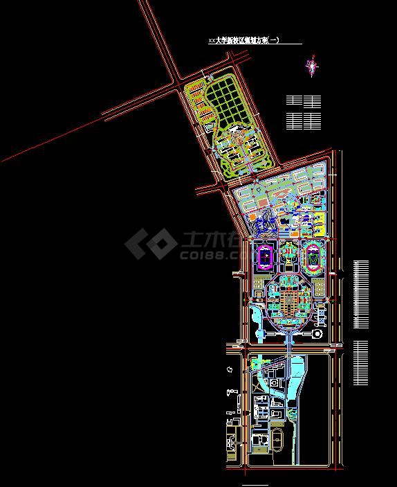 比较简单详细的一套大学建筑规划cad图-图一