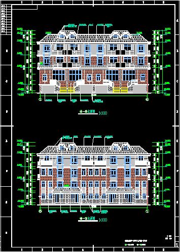 某联排别墅设计方案CAD详情图纸-图二