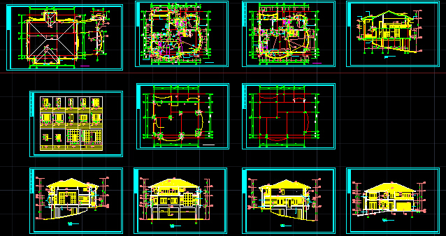 某两层别墅坡地施工设计CAD详图_图1