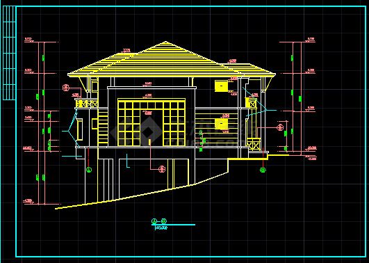 某两层别墅坡地施工设计CAD详图-图二
