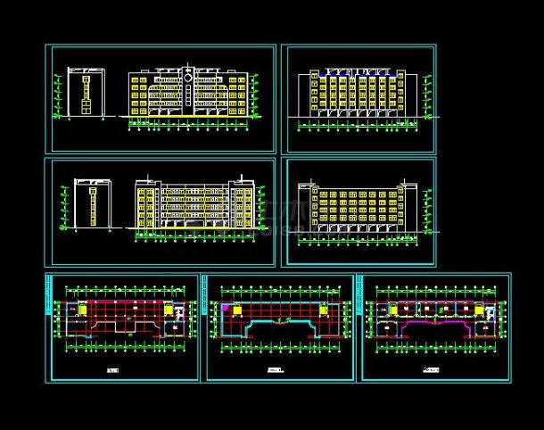 比较详细的教学楼建筑cad方案图（共7张）-图一