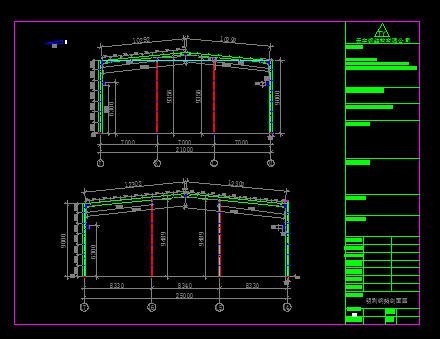 人气较高的钢结构工程建筑结构CAD图（标注详细）-图二