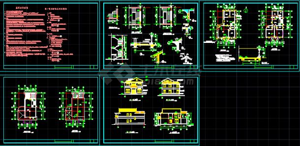 某带阁楼别墅建筑施工CAD详情图-图一