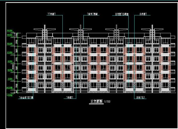 某地研究生公寓建筑cad方案图（标注详细）-图二