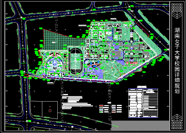 女大校园建筑设计施工CAD规划图-图一