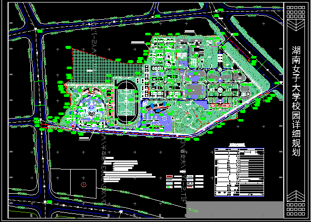 女大校园建筑设计施工CAD规划图_图1