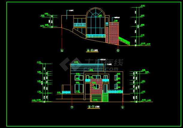 某室内带游泳池的别墅方案CAD详情图-图二
