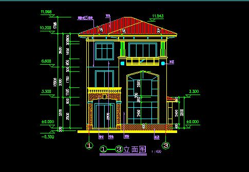 某水岸豪宝石A型别墅设计CAD详情图-图二