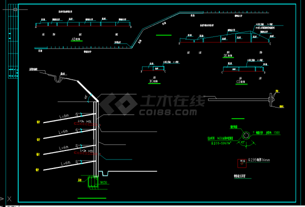 某地某厂区边坡支护设计cad全套图-图一