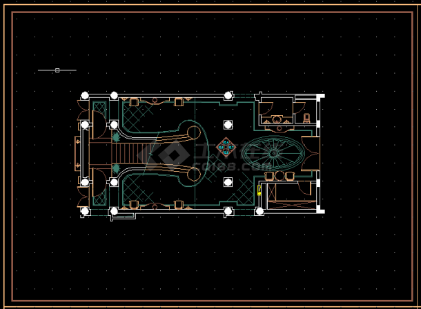 龙湾别墅一层立面设计施工CAD图-图二