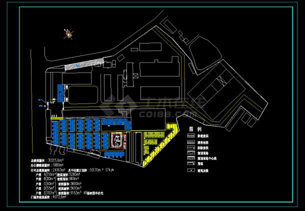 某地区某工业园区设计cad规划总图-图二