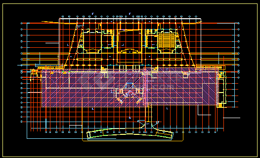 某大学广场建筑CAD设计施工平面剖面图-图二