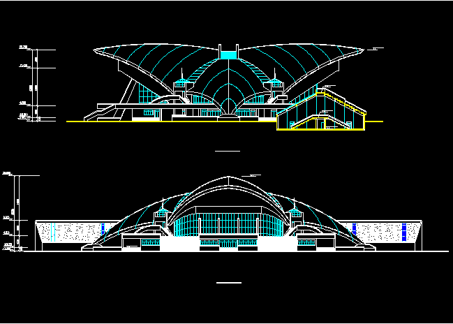 某大学体育馆CAD建筑设计方案图纸_图1