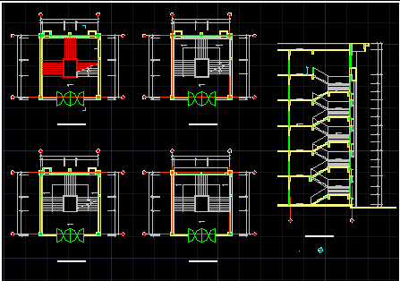某大学教学楼建筑CAD楼梯设计图纸-图二