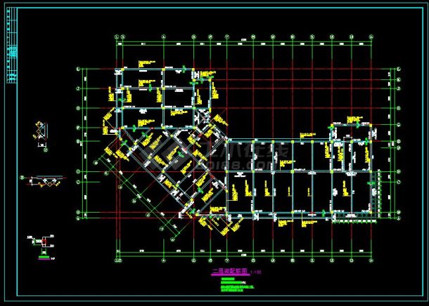 某地四层砼框架办公楼结构施工图（共16张）-图二