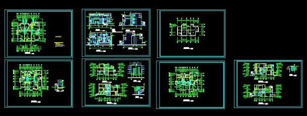 某现代风格住宅建筑设计图（共7张）-图一
