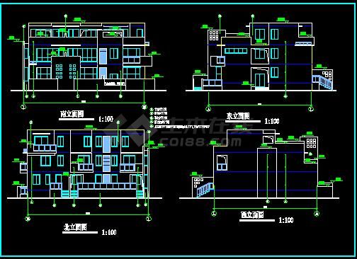 某现代风格住宅建筑设计图（共7张）-图二