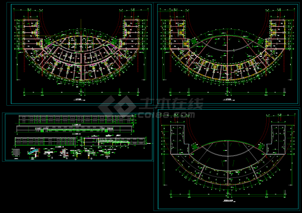 广场舞台及网点建筑CAD图（共4张）-图一