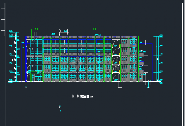 某地区中学图书综合楼全套建筑设计CAD施工图-图二
