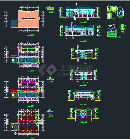 某地区中学艺术楼建筑设计CAD施工图-图一