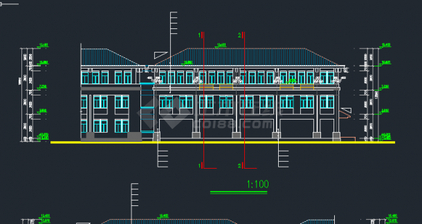 某地区中学艺术楼建筑设计CAD施工图-图二