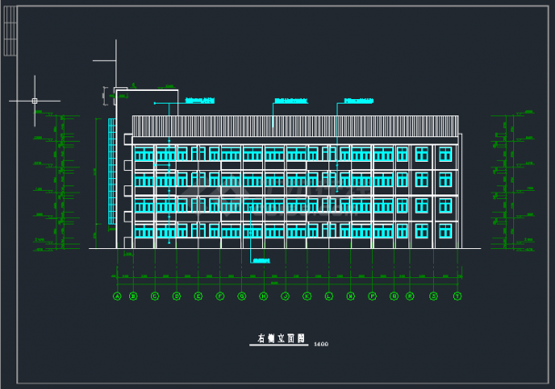 某地区中学6层教学楼全套建筑设计CAD施工图-图二