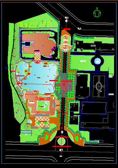 某专科学校景观规划CAD设计图纸_图1