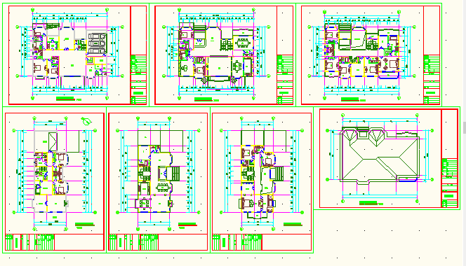 某豪华多层别墅建筑工程CAD设计图