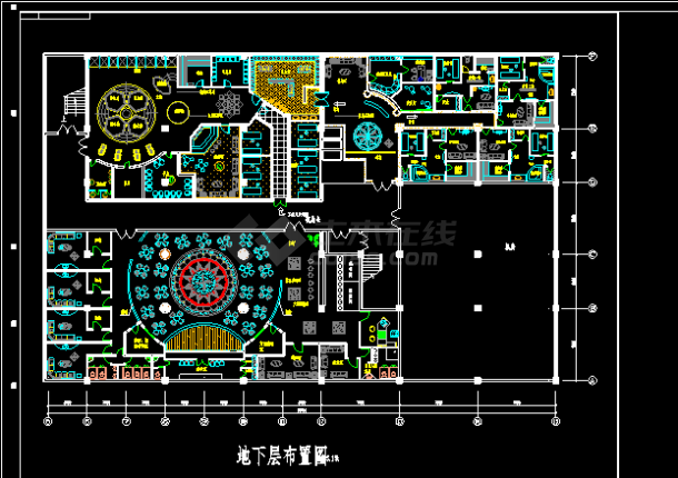 比较受欢迎的某宾馆平面方案建筑图纸-图二