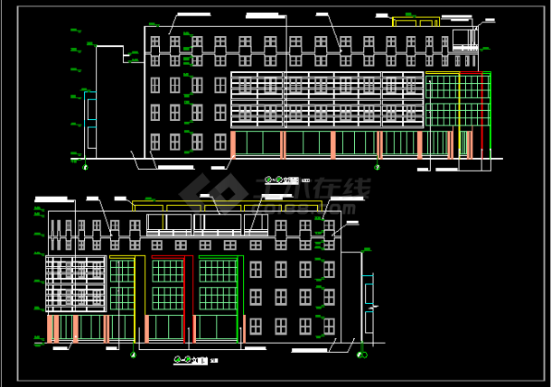 学校食堂建筑设计CAD方案施工图-图二