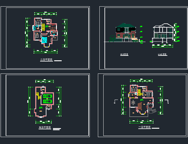 某地小别墅建筑设计方案图（共4张）_图1