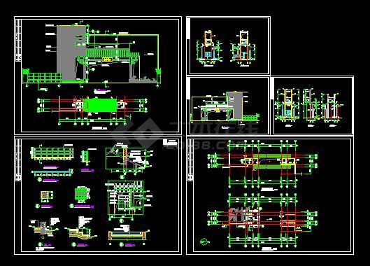 别墅小区特色大门建筑施工图（共6张）-图一